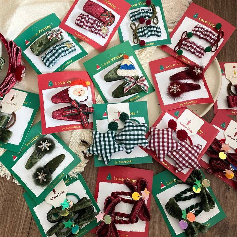 圣诞星星蝴蝶结儿童发夹发圈发箍