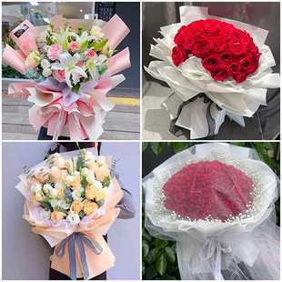 天津西青区杨柳青辛口张家窝同城配送女友红玫瑰花束生日鲜花速递