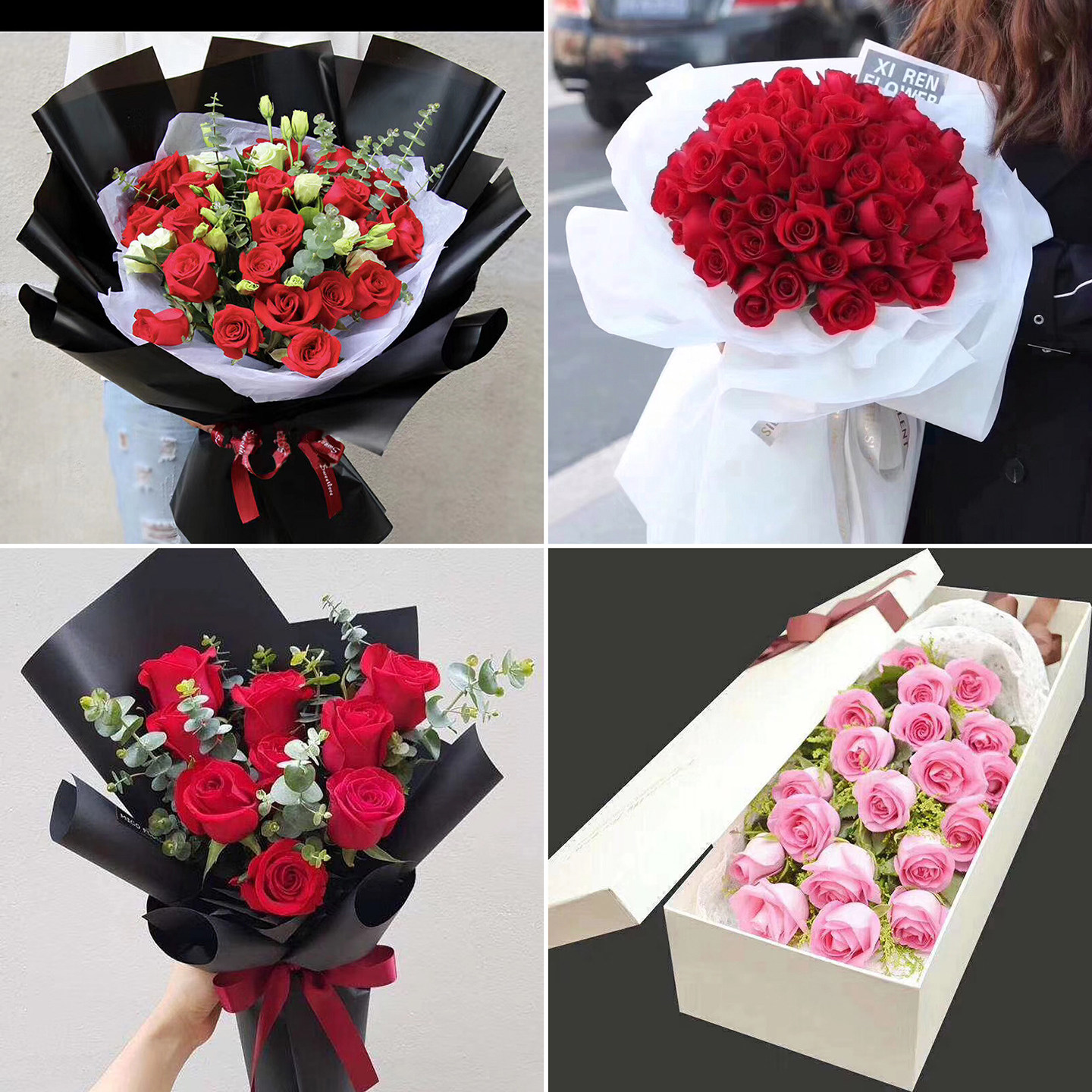 咸阳市三原泾阳礼泉县乾县同城鲜花速递情人节玫瑰花束生日配送店