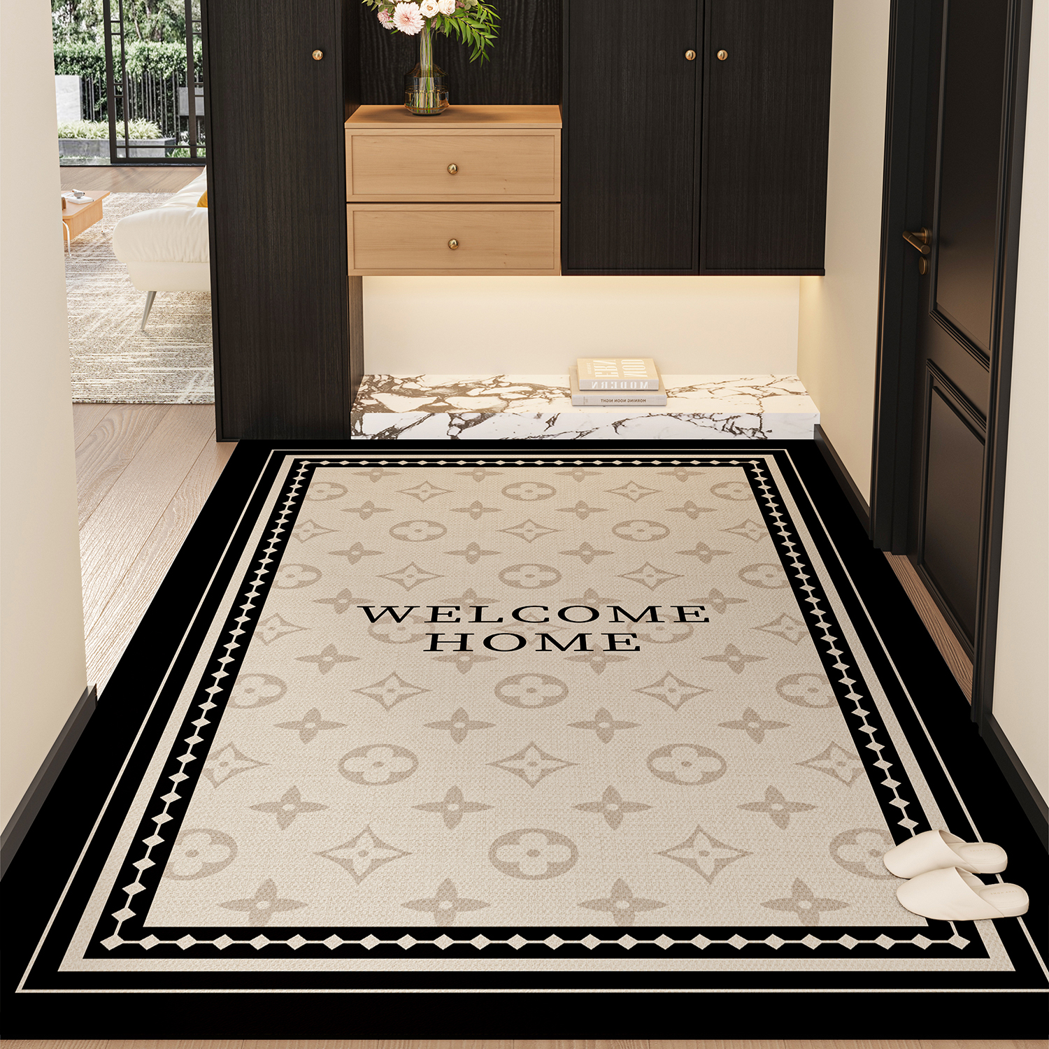 入户门地垫高级感进门垫新款硅藻泥吸水耐脏防滑脚垫门口裁剪地毯