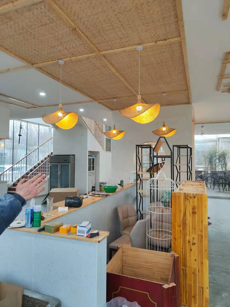 0a3t装修竹席吊顶复古贴墙竹编背景民宿饭店草席墙面装饰材料