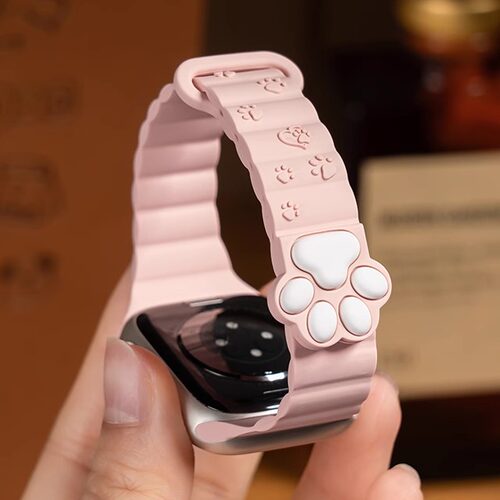 匠戴适用iwatch猫爪磁吸硅胶表带