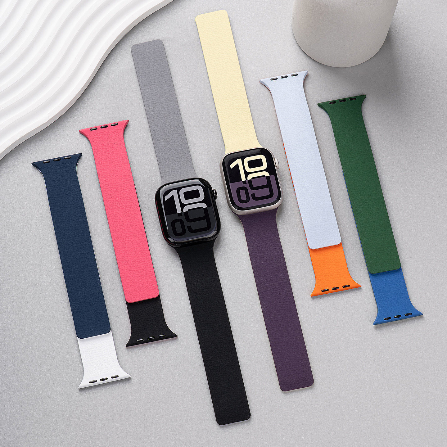 匠戴适用苹果S11手表iwatch10表带applewatch9磁吸SE3硅胶Ultra3男2智能S8女高级感7质感6女款运动秋冬腕表带