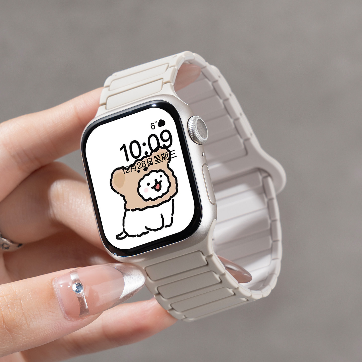 匠戴张婧仪同款适用iwatch11表带苹果S10手表applewatch9硅胶磁吸S10女款运动S8新款8高级智能Ultra男SE3腕带