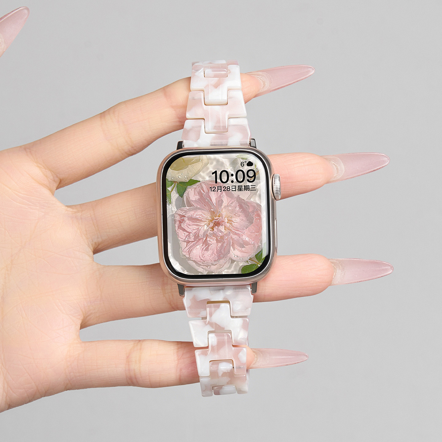 匠戴适用iwatch11表带S11苹果S10手表applewatch9小蛮腰树脂S8夏天10代SE3高级女款7新款小众s7可爱智能
