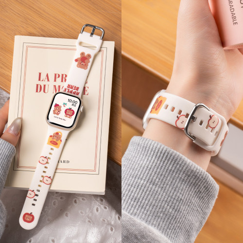 匠戴适用iWatch彩绘硅胶表带