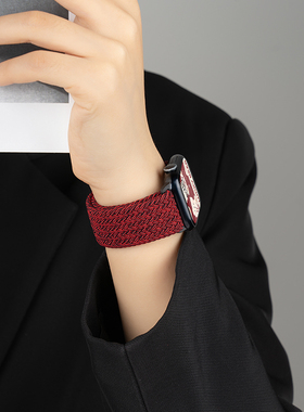 匠戴适用苹果S10手表iwatch11表带applewatch8新年红S8尼龙S7编织磁吸10夏季SE女S6男运动ultra2创意高级腕带