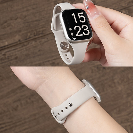 匠戴适用applewatch10表带iwatch9苹果S10手表S9小蛮腰硅胶S8新款8运动腕带SE女生S7夏可爱细高级watch男创意