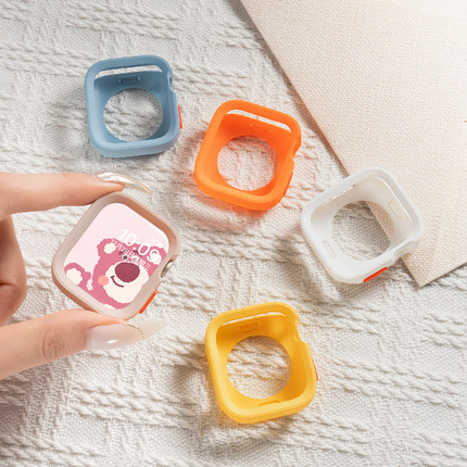 适用AppleWatchS11手表保护壳S8苹果iWatch8硅胶表壳9镂空半包s10边框10软壳S7表壳7防摔防刮SE3表套保护套11