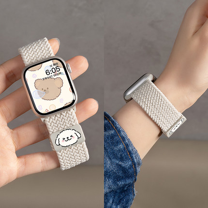 匠戴适用苹果S10手表iwatch11表带applewatch9磁吸S9新年新款S8编织8运动7女夏天S7高级尼龙S6创意SE星光腕带