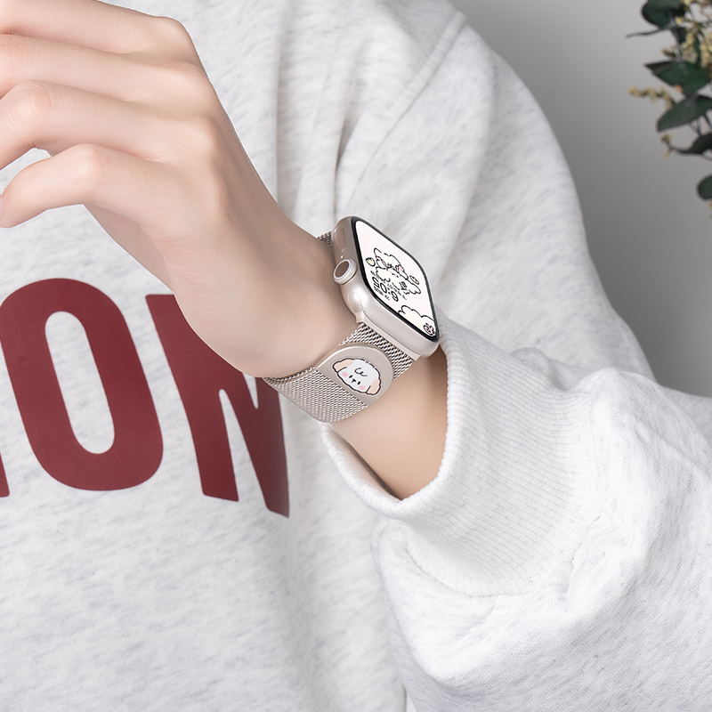 匠戴适用苹果S10手表iwatch10表带applewatch9米兰尼斯S8金属磁吸SE运动S7小狗高级ultra女生夏天腕带时尚