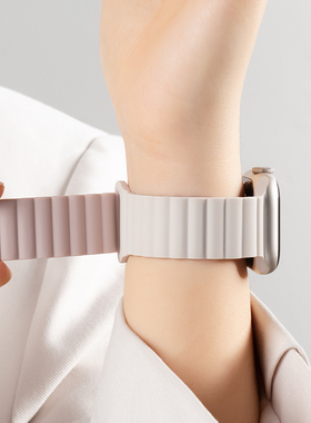 匠戴适用iwatch11硅胶S10苹果手表表带9磁吸applewatch10反扣撞色8高级7男6女5运动4新款3创意透气ultra2腕带