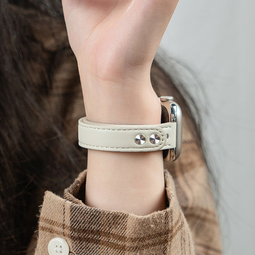 匠戴适用iwatch双钉扣皮质表带