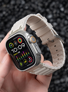 匠戴适用iwatch表带硅胶苹果手表S11表带s10运动applewatch9表带ultra2新款s9代8/7/6男49mm春夏高级series10