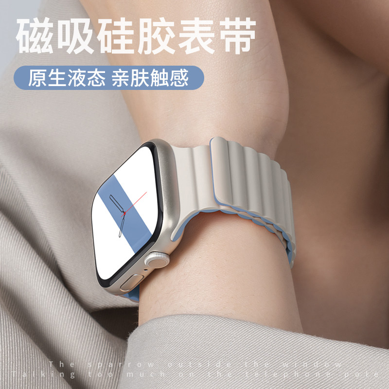 【波浪纹】匠戴适用苹果硅胶表带