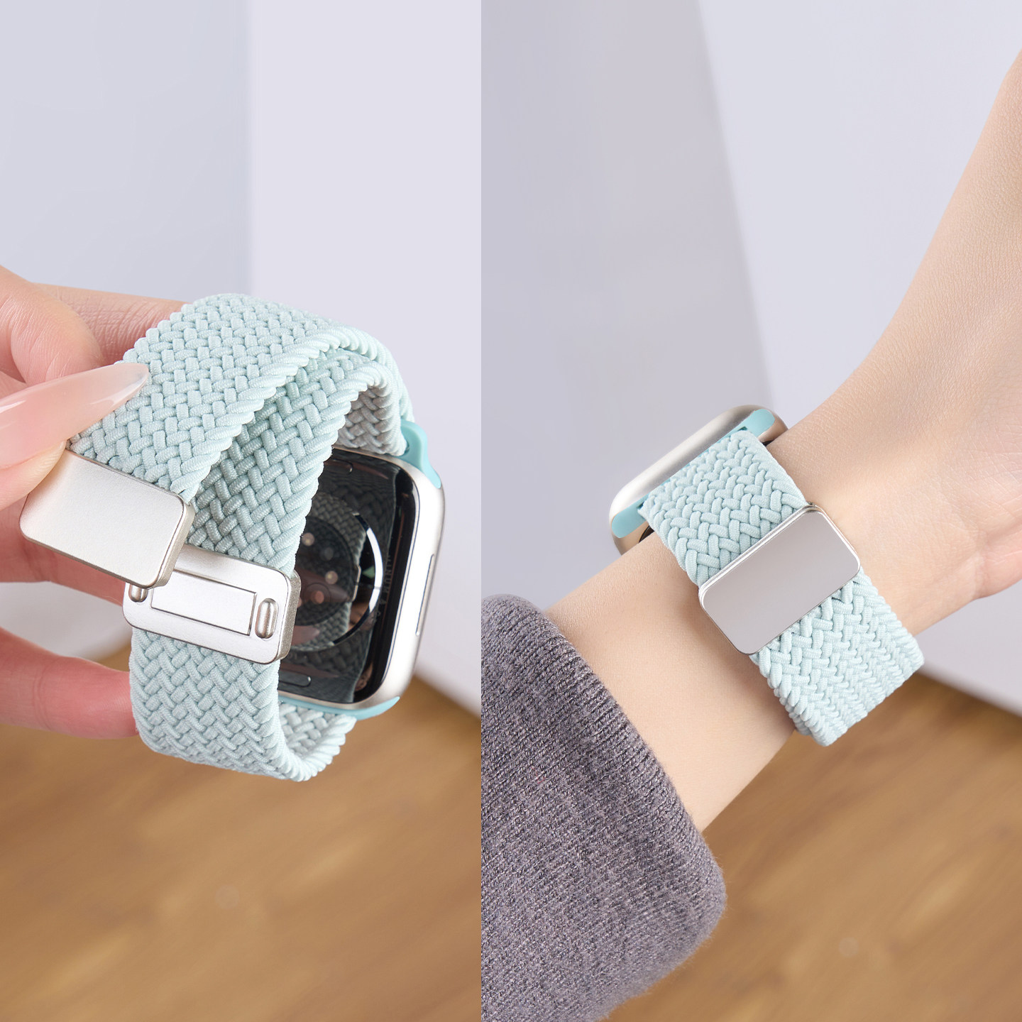 匠戴适用苹果S11手表iwatch10表带applewatch9秋冬编织尼龙11女款S9新款运动时尚10高级智能原装S8磁吸透气