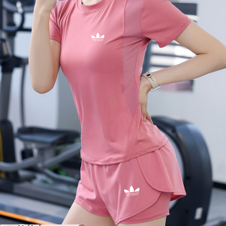 运动三叶草冰丝休闲套装女2025夏季新款时尚跑步服速干透气两件套
