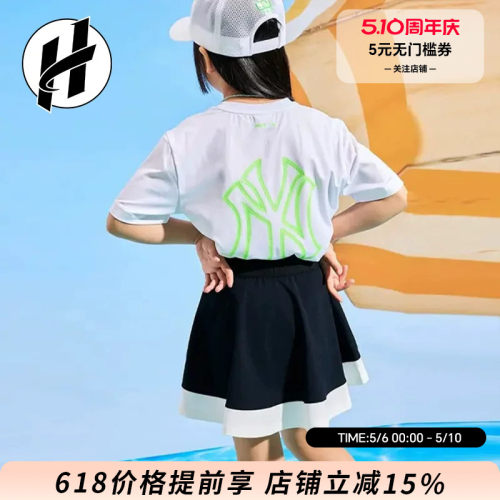 MLB KIDS童装 logo印花百搭休闲运动时尚简约短袖T恤