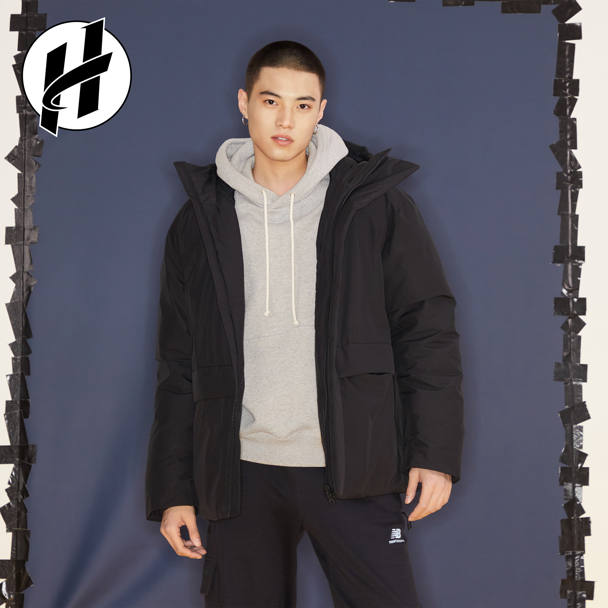 nb保暖连帽男女加厚羽绒服