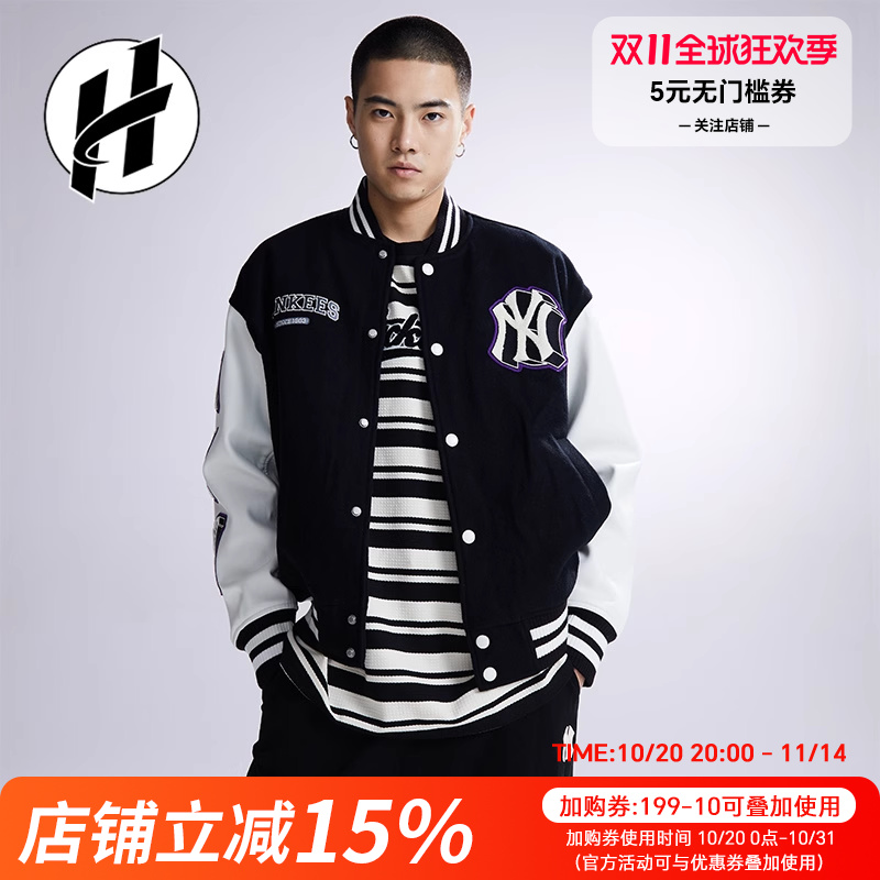 单排扣字母印花男女同款夹克外套
