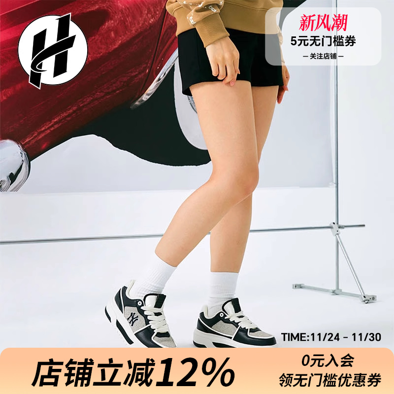 MLB舒适百搭增高防滑耐磨印花低帮生活休闲鞋 男女同款