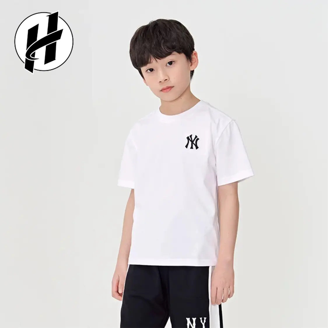 MLBKIDS纯色刺绣LOGO童短袖T恤图片