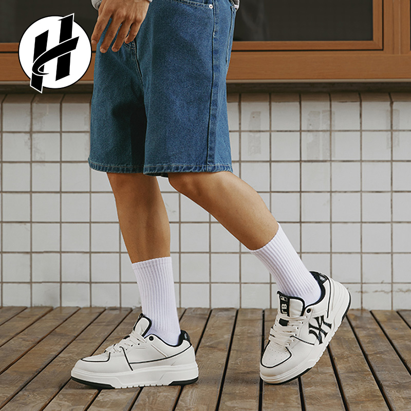 MLB Chunky Liner运动鞋男复古老花潮流厚底舒适防滑低帮板鞋女