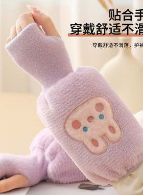 保暖袖套带手套一体二合一女秋冬季套袖儿童防脏学生写字2025新款