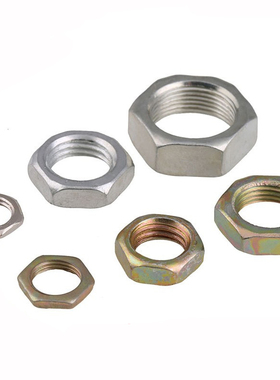 细牙六角薄螺母M7M8M9x0.75牙距M10M12M16*1mm碳钢薄型幼牙扁螺帽