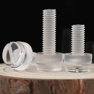 M3M4M5M6M8透明PC一字滚花手拧螺丝亚克力栓尼龙塑料塑胶开槽螺钉