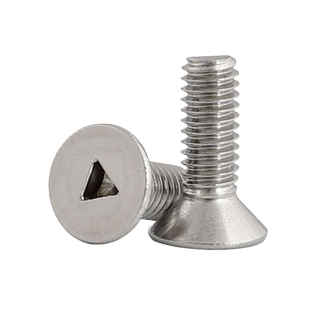 304不锈钢沉头三角防盗螺丝平头正三角槽防拆机械螺丝钉M2M3M4*16