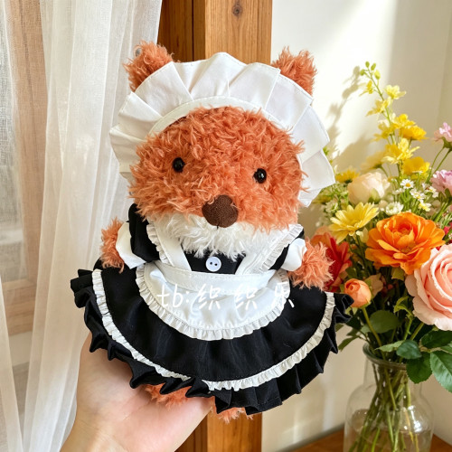 jellycat18cm卷毛狐狸娃衣可爱女仆装两穿衣服套装little系列礼物