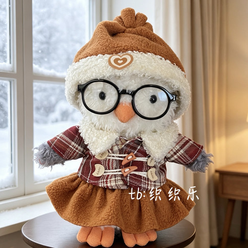 jellycat18cm企鹅秋冬娃衣连衣裙