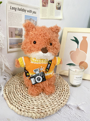 Jellycatlittle系列玩偶娃衣18cm小狗小兔针织毛衣着替衣服相机