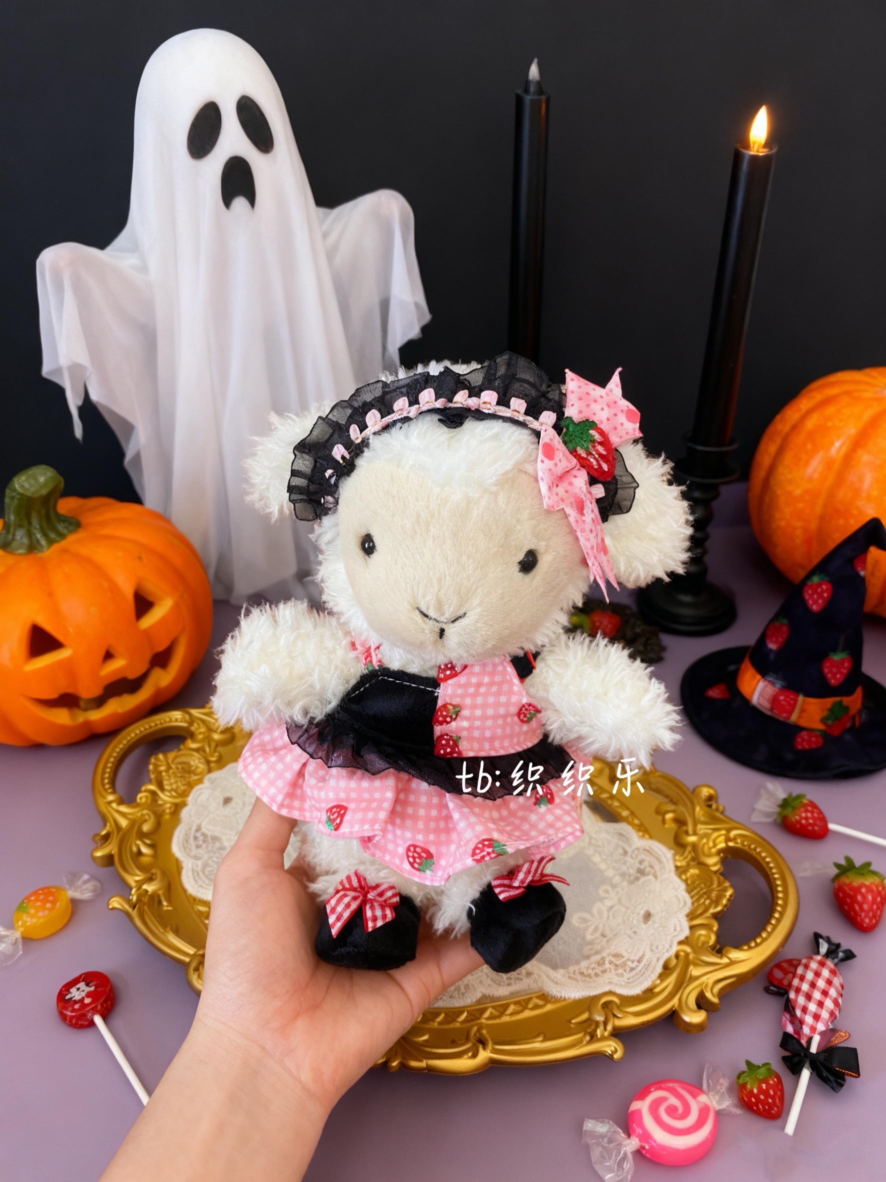 jellycat18cm小羊娃衣可爱万圣节毛绒裙子little系列送朋友礼物