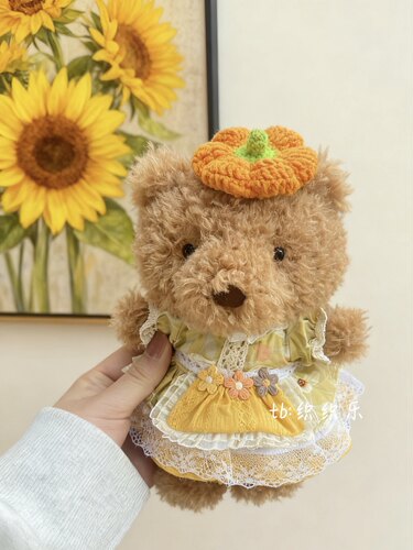 jellycat18cm小熊娃衣南瓜帽裙田园套装little系列娃衣送朋友礼物