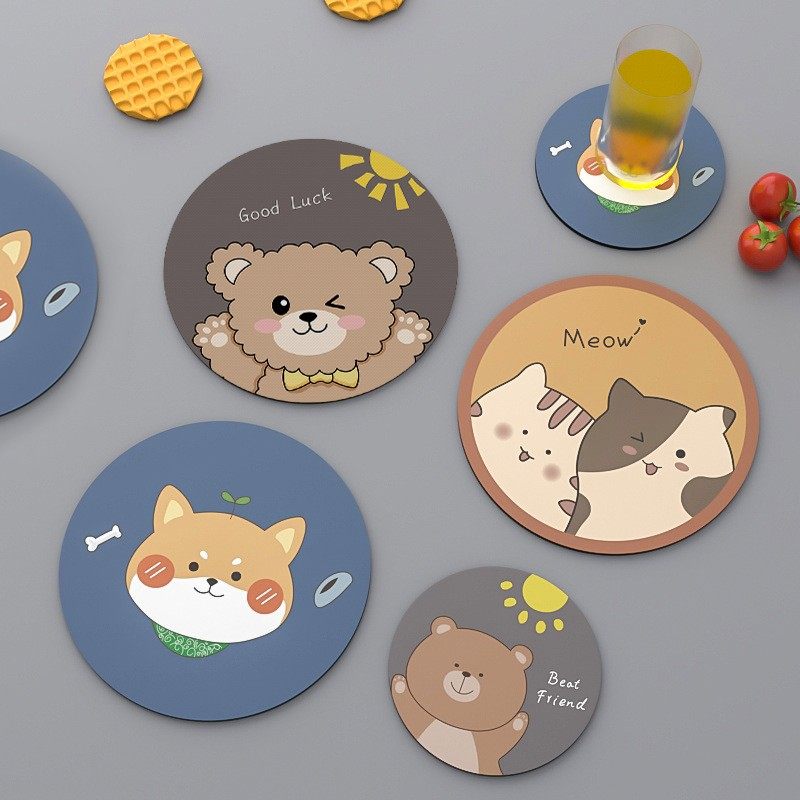 耐高温杯垫创意餐桌隔热垫吸水防水垫防滑餐垫餐盘卡通垫子卡套垫,餐饮具,杯垫,淘宝优惠券,粉丝福利购,淘宝优惠卷