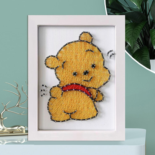 卡通diy手工制作钉子绕线画