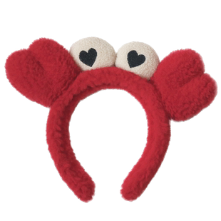 多巴胺毛绒可爱小熊洗脸发箍女化妆毛绒发捆头箍头饰2024新款头箍