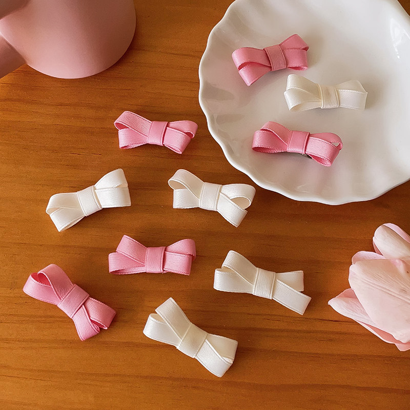 小号蝴蝶结编发发夹女甜美可爱少女风马尾鸭嘴夹子气质侧边夹发卡