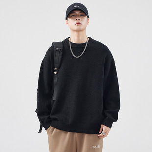 百搭休闲基础打底衫 新款 毛衣套头 男2025秋冬季 圆领纯色针织衫
