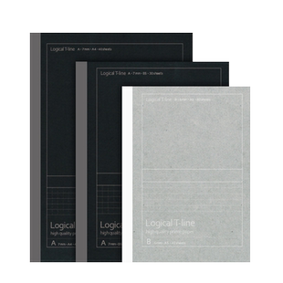 逻辑旗舰店Logical T-line光显式隐藏格线笔记本轻便商务工作记事本大学生软抄线装Nakabayashi仲林出品