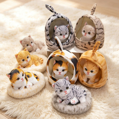 仿真猫咪窝窝系列毛绒玩具