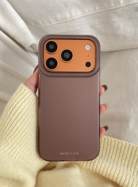 简约高级咖棕适用于苹果IPHONE17PROMAX手机壳16pm新款15超火14不会撞壳可爱防摔硅胶超好看巨漂亮外壳