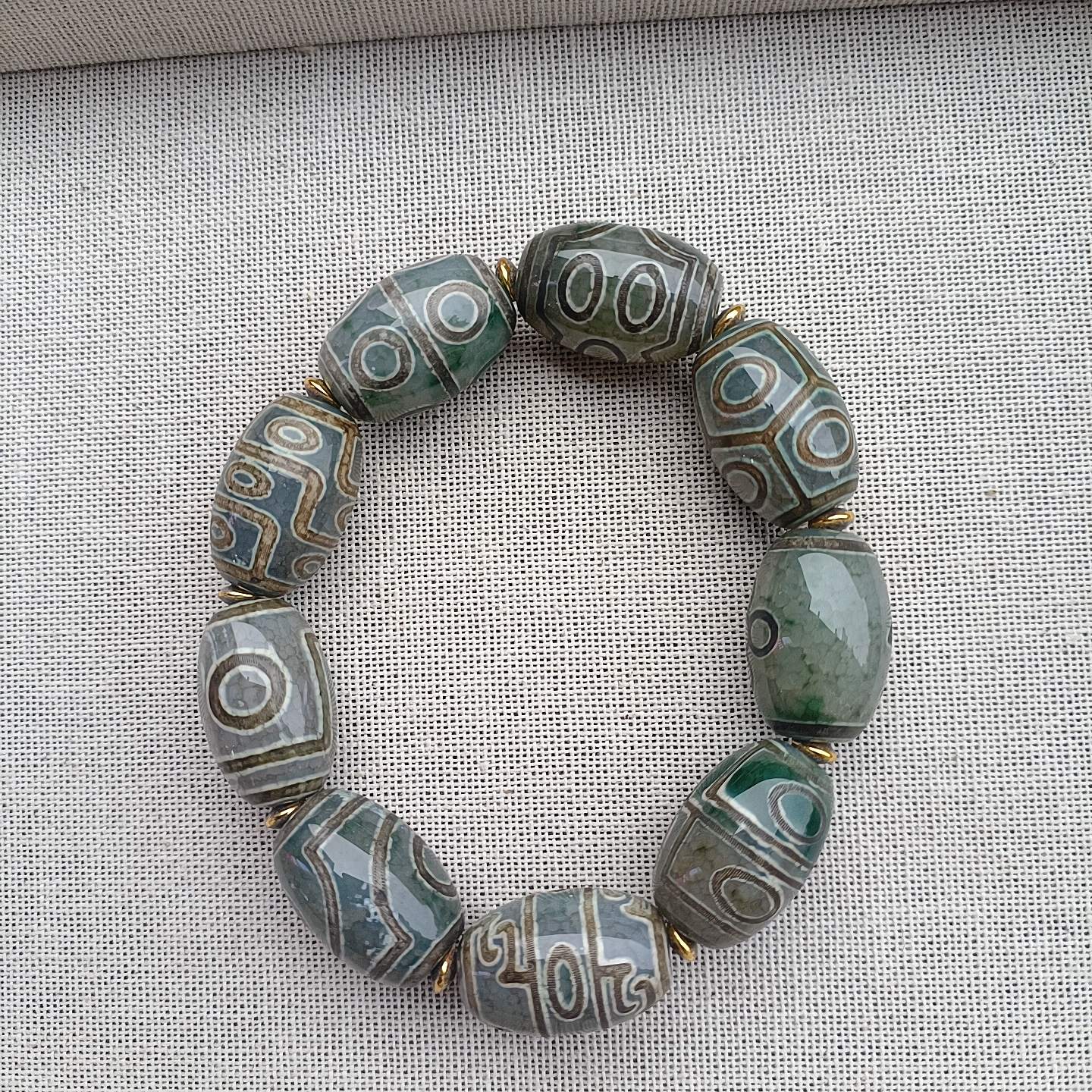 路路通玛瑙手链九眼天珠复古手串