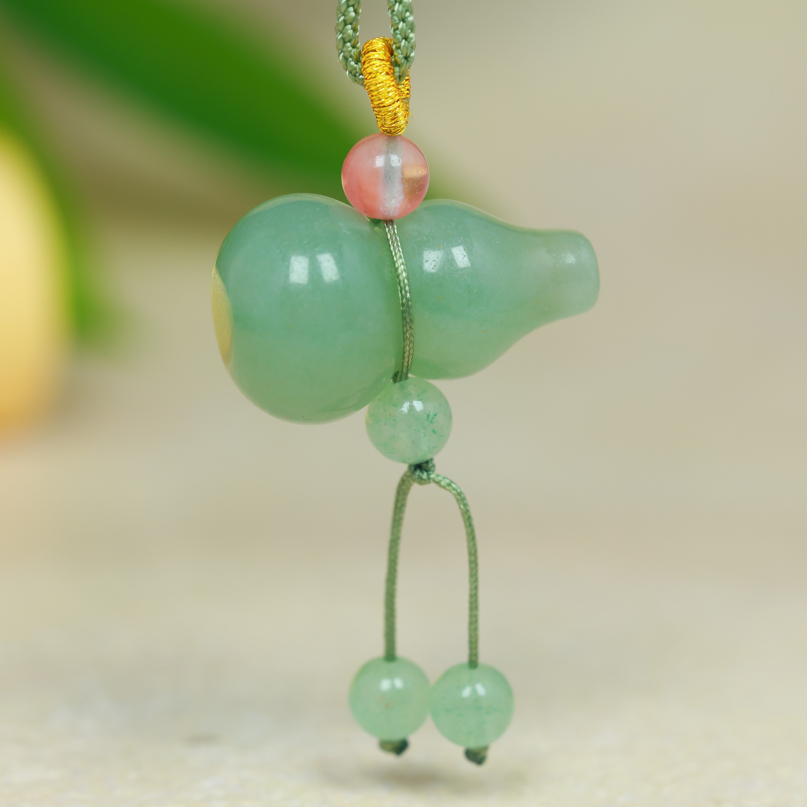 天然东陵玉葫芦吊坠挂件女玉石项链挂坠新中式时尚百搭DIY配饰品