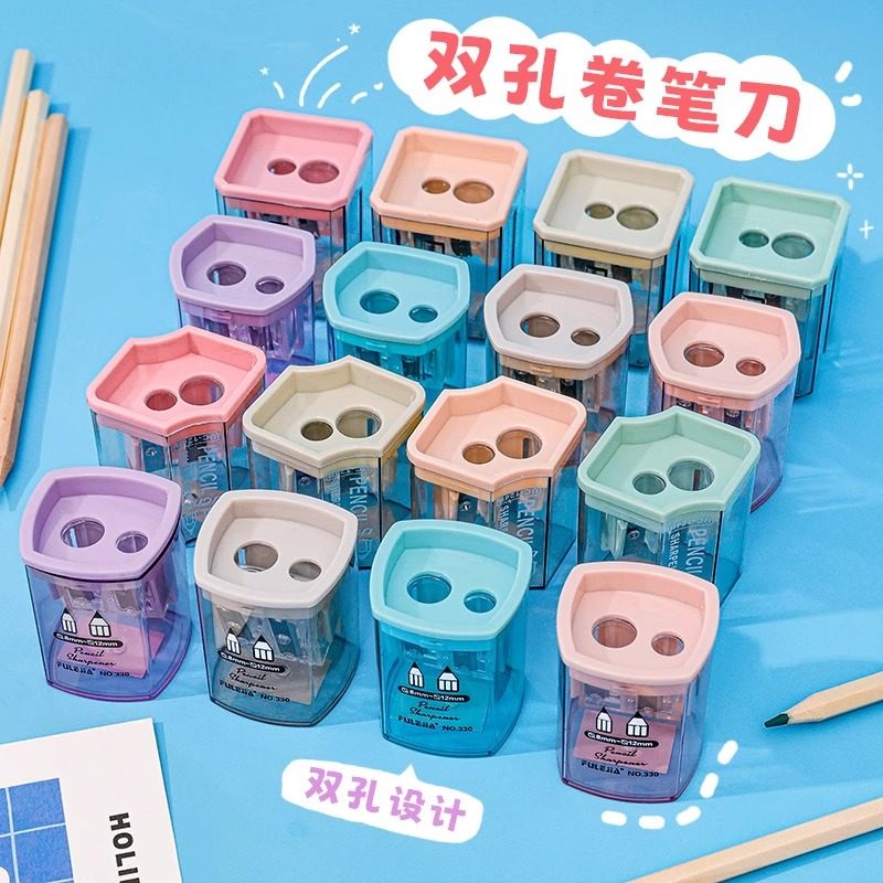 卷笔刀双孔迷你便携削笔器削笔转笔刀小型小学生可爱儿童学生文具图片
