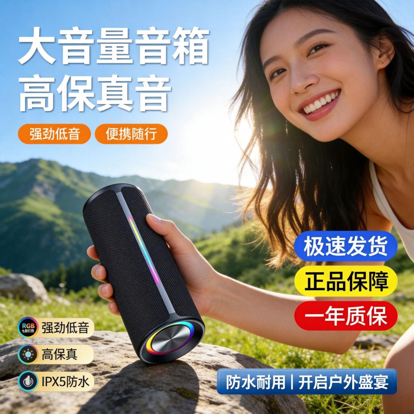无线蓝牙音箱高音质家用便携大音量户外插卡防水迷你小音响低音跑