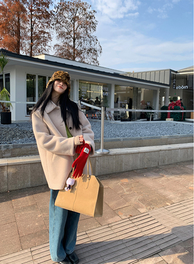 MOWENTI文文婷【12/24 20:00PM】简约造就优雅白色羊羔毛大衣冬女