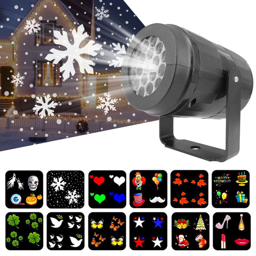 LED雪花投影灯 菲林片图形圣诞灯 万圣节室内装饰灯激光舞台灯